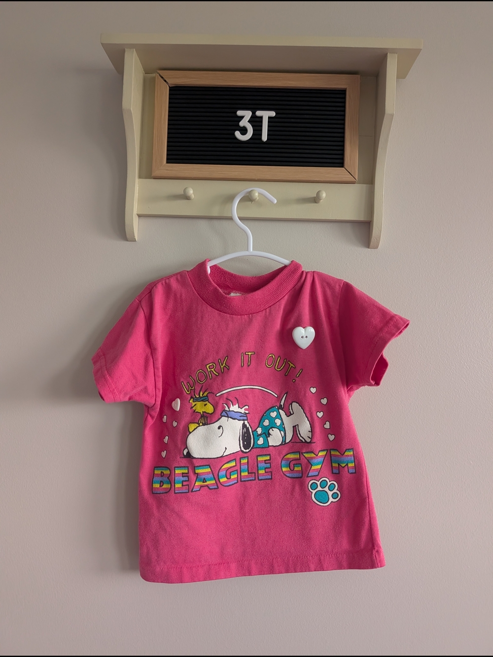 Kids Pink Beagle Gym Graphic Tee - 3T